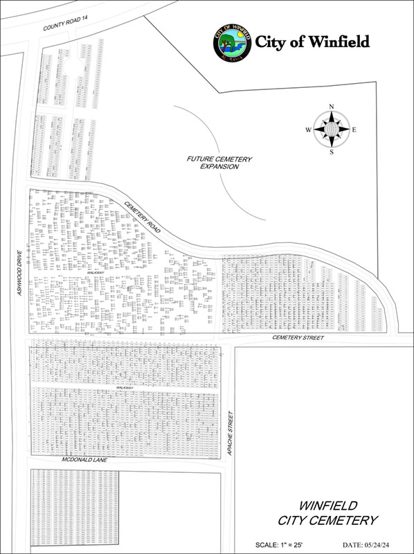 Map of Winfield City Cemetery